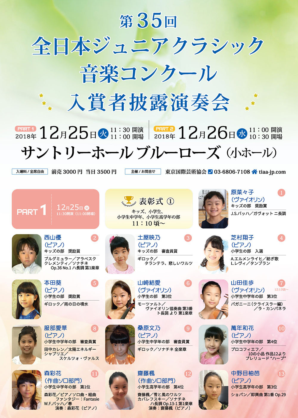 ジュニア コンクール 全日本 クラシック 第37回全日本ジュニアクラシック音楽コンクール 第１位受賞